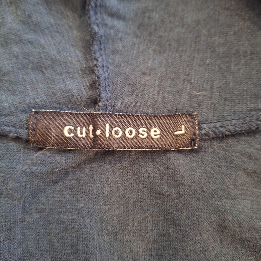 Cut Loose Linen Blend navy Long Sleeve Cardigan Sz Large *C6 - Picture 3 of 4